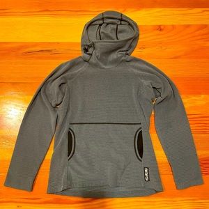 Melanzana Women’s Microgrid Light Fleece Hoodie - Dark Gray - Size XS